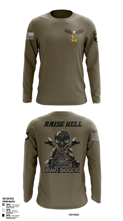 Bravo Badgers, 101 STB 90284504 Long Sleeve Performance Shirt - 50