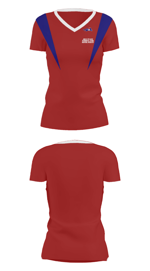 Women's Short Sleeve Vneck Shirt, John Stark Regional High School Hockey, Ice Hockey, Teamtime, Team time, sublimation, custom sports apparel, team uniforms, spirit wear, spiritwear, sports uniforms, custom shirts, team store, custom team store, fundraiser sports, apparel fundraiser