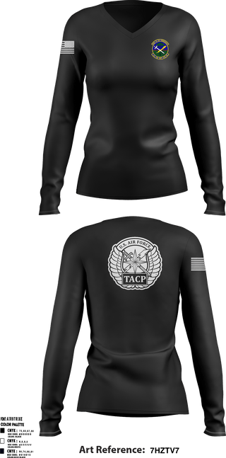 Women's Long Sleeve Vneck Shirt, , Air Force, Teamtime, Team time, sublimation, custom sports apparel, team uniforms, spirit wear, spiritwear, sports uniforms, custom shirts, team store, custom team store, fundraiser sports, apparel fundraiser