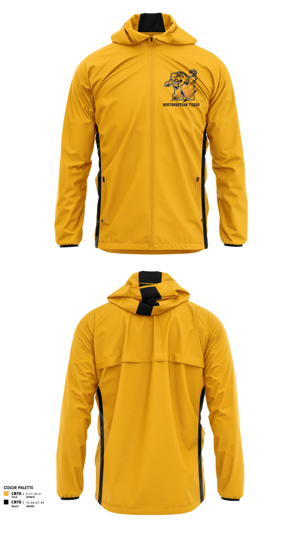 Windbreaker, Northwestern Tigers, Football, Teamtime, Team time, sublimation, custom sports apparel, team uniforms, spirit wear, spiritwear, sports uniforms, custom shirts, team store, custom team store, fundraiser sports, apparel fundraiser