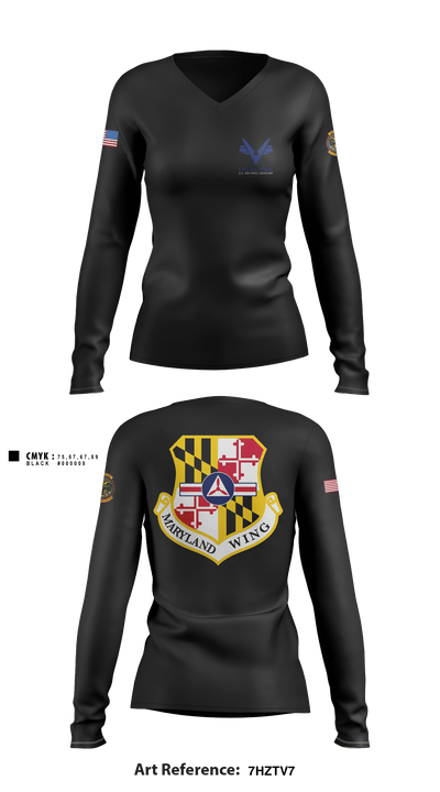 Towson Composite Squadron 17976164 Women's Long Sleeve V-neck Shirt - 1