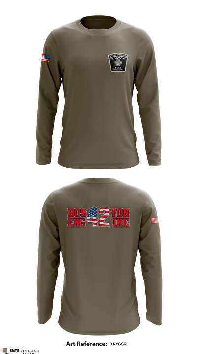 Boston Fire Department Engine-42 59280094 Long Sleeve Performance Shirt - 2