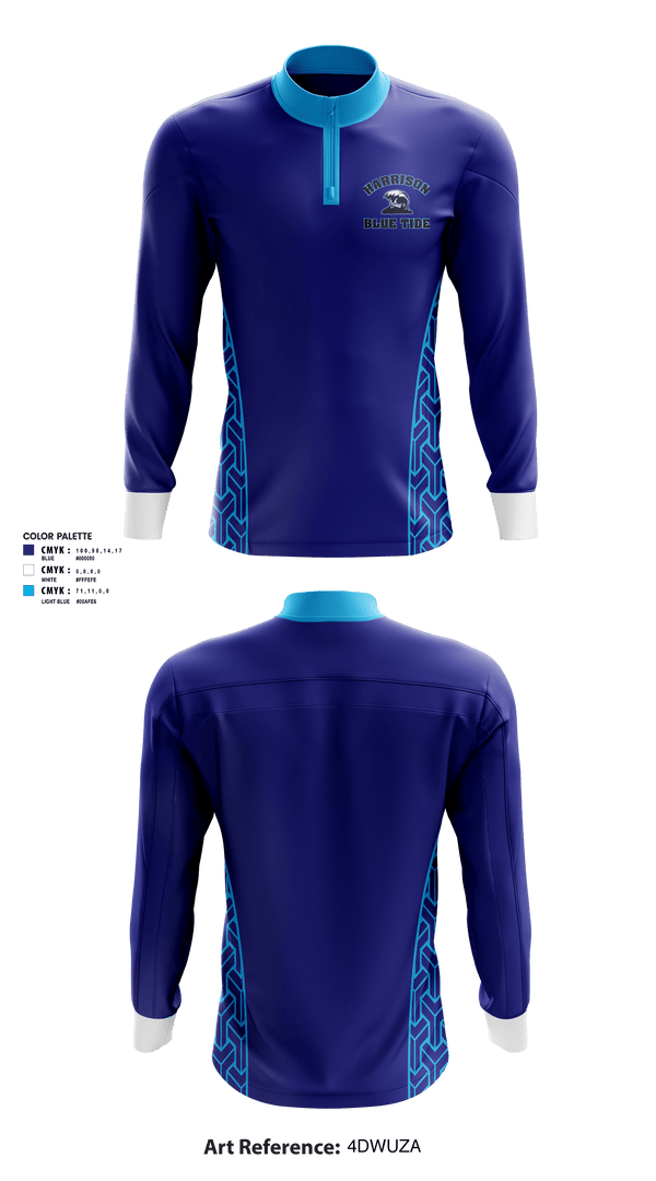 Quarter Zip Jacket, Harrison High School Basketball, Women's Basketball, Teamtime, Team time, sublimation, custom sports apparel, team uniforms, spirit wear, spiritwear, sports uniforms, custom shirts, team store, custom team store, fundraiser sports, apparel fundraiser