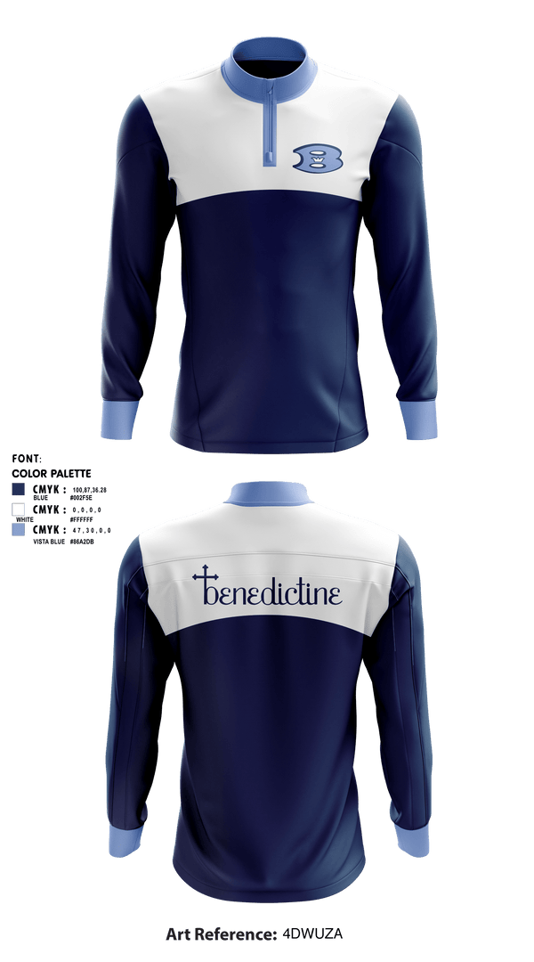 Quarter Zip Jacket, Benedictine Wrestling, Wrestling, Teamtime, Team time, sublimation, custom sports apparel, team uniforms, spirit wear, spiritwear, sports uniforms, custom shirts, team store, custom team store, fundraiser sports, apparel fundraiser
