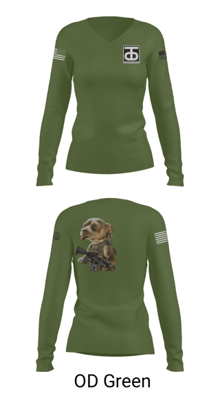 Women's Long Sleeve Vneck Shirt, , Army, Teamtime, Team time, sublimation, custom sports apparel, team uniforms, spirit wear, spiritwear, sports uniforms, custom shirts, team store, custom team store, fundraiser sports, apparel fundraiser