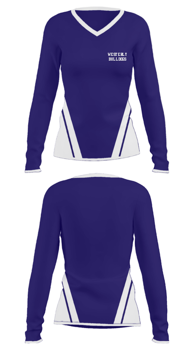 Westerly Bulldogs 34109331 Women's Long Sleeve V-neck Shirt - 25