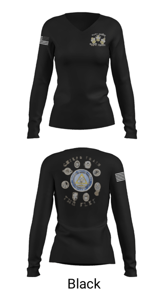 Women's Long Sleeve Vneck Shirt, , Navy, Teamtime, Team time, sublimation, custom sports apparel, team uniforms, spirit wear, spiritwear, sports uniforms, custom shirts, team store, custom team store, fundraiser sports, apparel fundraiser