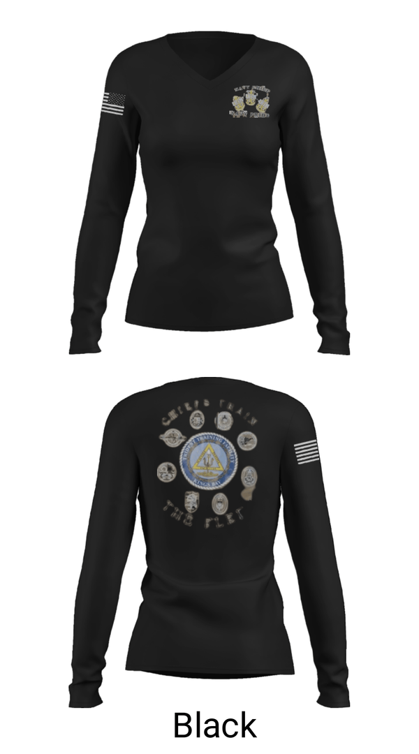 Women's Long Sleeve Vneck Shirt, , Navy, Teamtime, Team time, sublimation, custom sports apparel, team uniforms, spirit wear, spiritwear, sports uniforms, custom shirts, team store, custom team store, fundraiser sports, apparel fundraiser