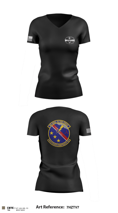 Westover Composite Squadron 58741877 Women's Short Sleeve V-neck Shirt - 1