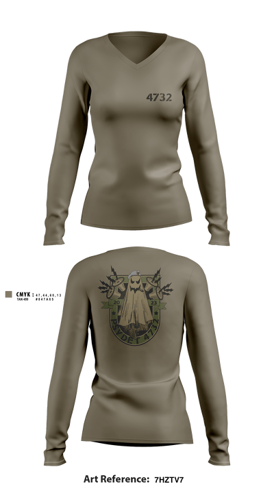4732 18067014 Women's Long Sleeve V-neck Shirt - 5