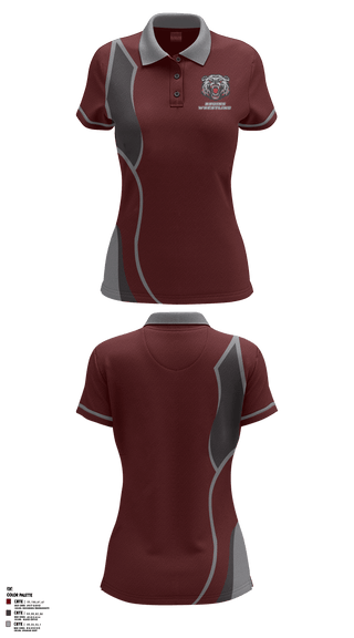 Women's Short Sleeve Performance Polo, BRUINS, Wrestling, Teamtime, Team time, sublimation, custom sports apparel, team uniforms, spirit wear, spiritwear, sports uniforms, custom shirts, team store, custom team store, fundraiser sports, apparel fundraiser
