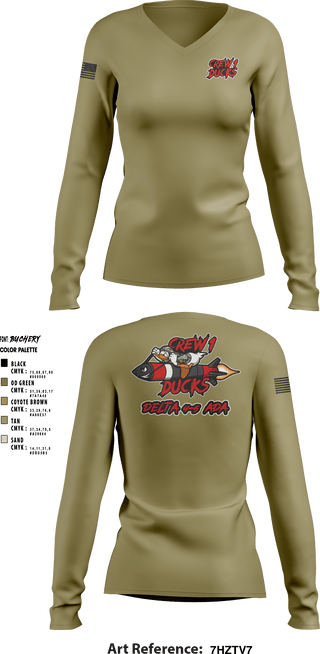 Women's Long Sleeve Vneck Shirt, , Army, Teamtime, Team time, sublimation, custom sports apparel, team uniforms, spirit wear, spiritwear, sports uniforms, custom shirts, team store, custom team store, fundraiser sports, apparel fundraiser