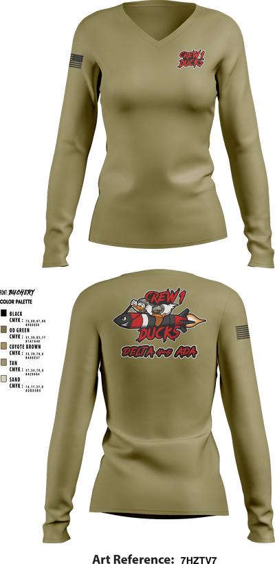 Delta 4-5 58559779 Women's Long Sleeve V-neck Shirt - 7