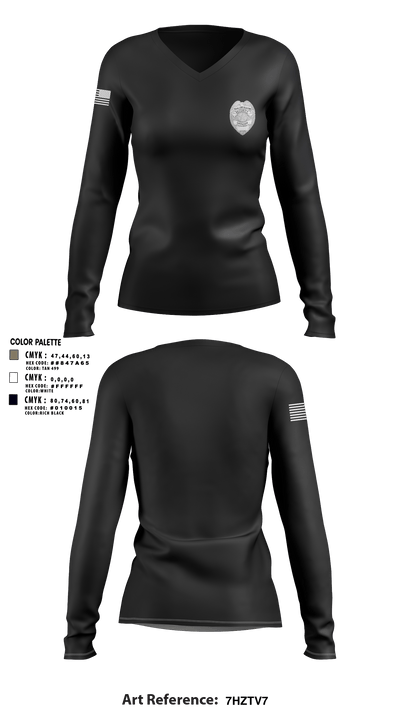 Shalom Austin Security 6197211 Women's Long Sleeve V-neck Shirt - 3