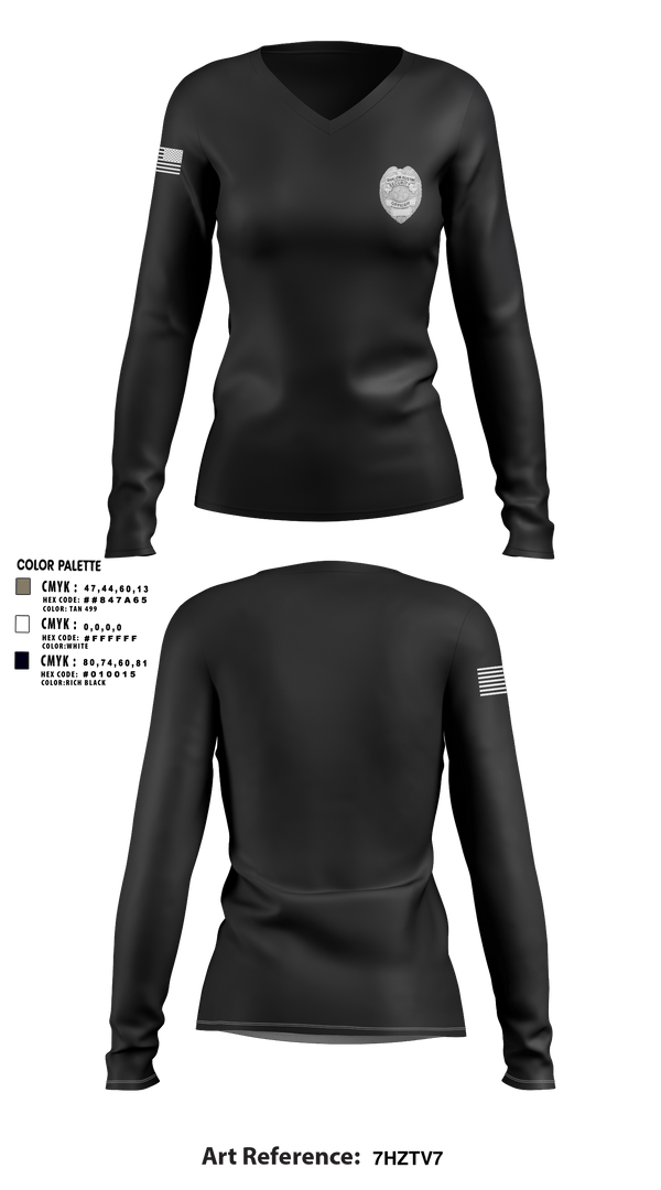 Women's Long Sleeve Vneck Shirt, Shalom Austin Security, , Teamtime, Team time, sublimation, custom sports apparel, team uniforms, spirit wear, spiritwear, sports uniforms, custom shirts, team store, custom team store, fundraiser sports, apparel fundraiser
