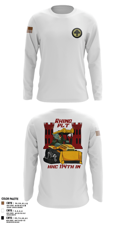 HHC 1-114 Infantry Brigade 59777131 Long Sleeve Performance Shirt - 2