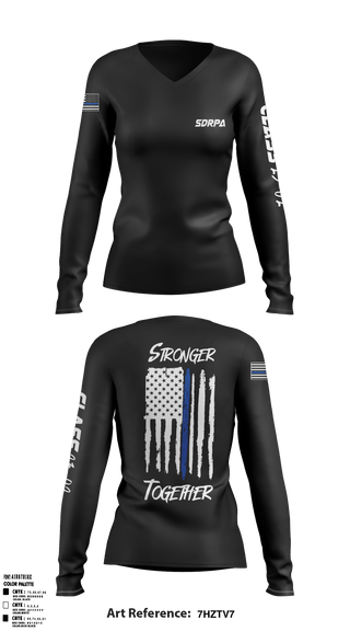 Women's Long Sleeve Vneck Shirt, SDRPA, Police, Teamtime, Team time, sublimation, custom sports apparel, team uniforms, spirit wear, spiritwear, sports uniforms, custom shirts, team store, custom team store, fundraiser sports, apparel fundraiser