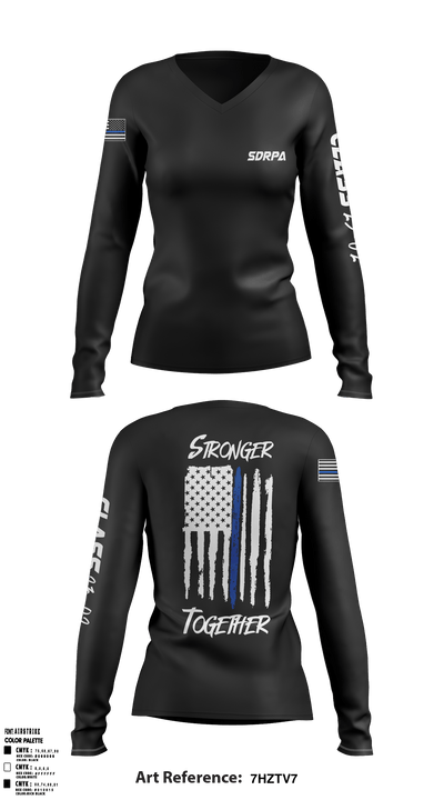 SDRPA 9691441 Women's Long Sleeve V-neck Shirt - 4