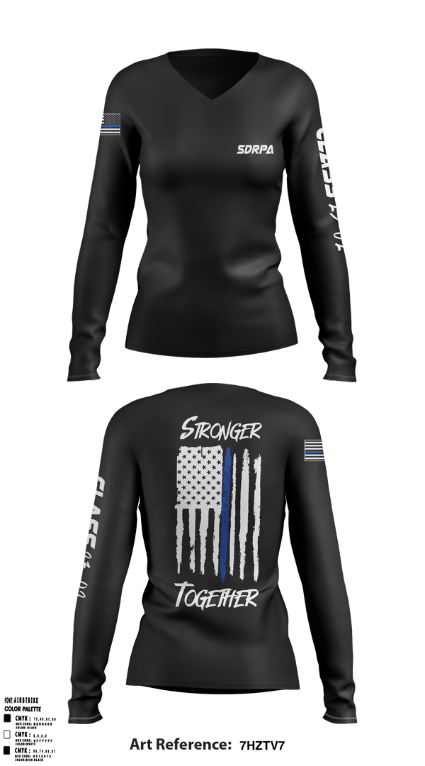 Women's Long Sleeve Vneck Shirt, SDRPA, Police, Teamtime, Team time, sublimation, custom sports apparel, team uniforms, spirit wear, spiritwear, sports uniforms, custom shirts, team store, custom team store, fundraiser sports, apparel fundraiser