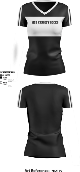 Women's Short Sleeve Vneck Shirt, McG Varsity, School Spirit Store, Teamtime, Team time, sublimation, custom sports apparel, team uniforms, spirit wear, spiritwear, sports uniforms, custom shirts, team store, custom team store, fundraiser sports, apparel fundraiser