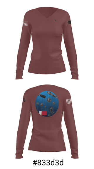 Women's Long Sleeve Vneck Shirt, , Navy, Teamtime, Team time, sublimation, custom sports apparel, team uniforms, spirit wear, spiritwear, sports uniforms, custom shirts, team store, custom team store, fundraiser sports, apparel fundraiser