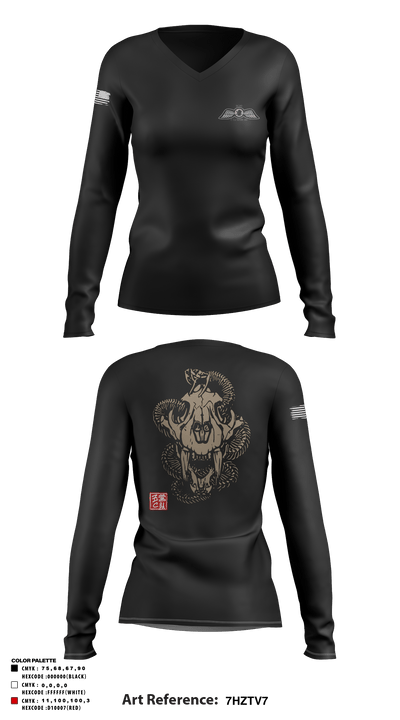 C Co, 5POB, 4POG 78907661 Women's Long Sleeve V-neck Shirt - 61