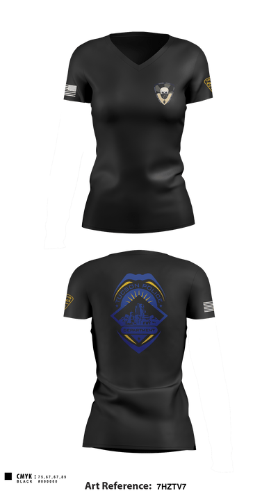 Tucson Police Department Operations Division Midtown Community Response Team 20336638 Women's Short Sleeve V-neck Shirt - 1