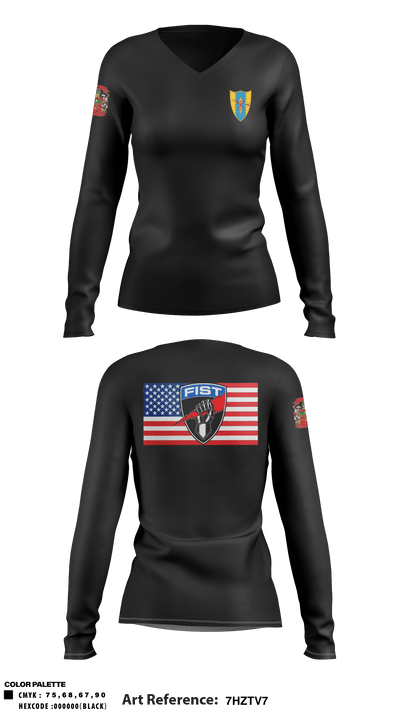 1-5 FA 10871726 Women's Long Sleeve V-neck Shirt - 2