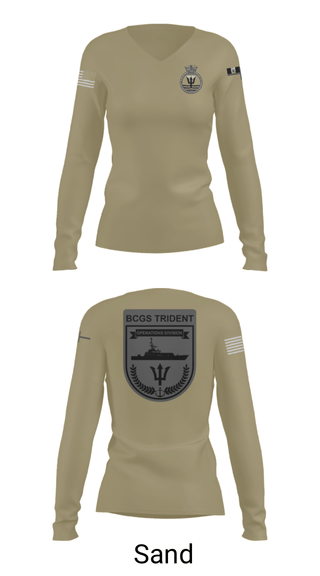 Women's Long Sleeve Vneck Shirt, , Coast Guard, Teamtime, Team time, sublimation, custom sports apparel, team uniforms, spirit wear, spiritwear, sports uniforms, custom shirts, team store, custom team store, fundraiser sports, apparel fundraiser
