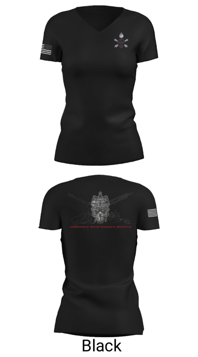 Ordnance Maintenance Branch 26240999 Women's Short Sleeve V-neck Shirt - 20