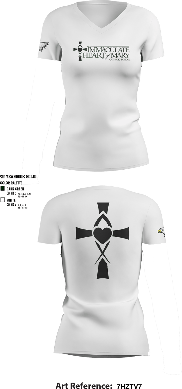 Women's Short Sleeve Vneck Shirt, Immaculate Heart Of Mary School, Spirit Store, Teamtime, Team time, sublimation, custom sports apparel, team uniforms, spirit wear, spiritwear, sports uniforms, custom shirts, team store, custom team store, fundraiser sports, apparel fundraiser