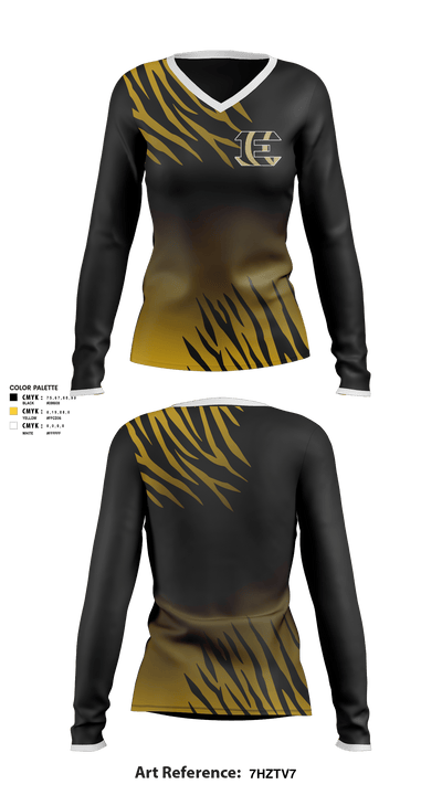 Ethel High School 21278296 Women's Long Sleeve V-neck Shirt - 2