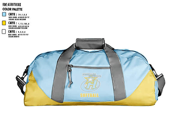 Duffle Bag, Heritage High School Softball, Softball, Teamtime, Team time, sublimation, custom sports apparel, team uniforms, spirit wear, spiritwear, sports uniforms, custom shirts, team store, custom team store, fundraiser sports, apparel fundraiser