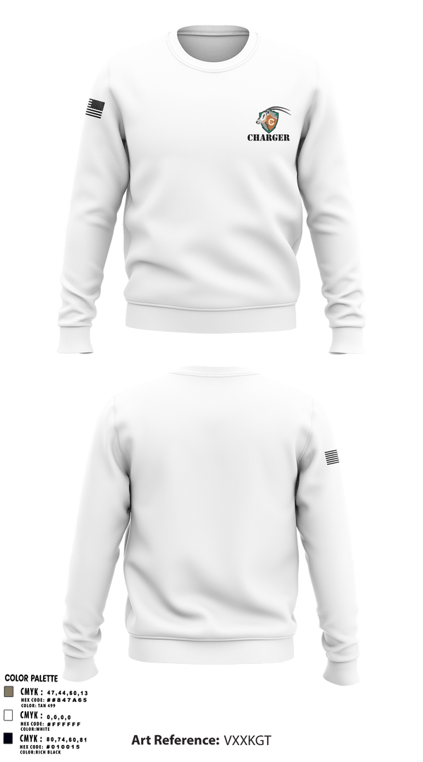 Crew Neck Sweatshirt, CHARGER, Army, Teamtime, Team time, sublimation, custom sports apparel, team uniforms, spirit wear, spiritwear, sports uniforms, custom shirts, team store, custom team store, fundraiser sports, apparel fundraiser