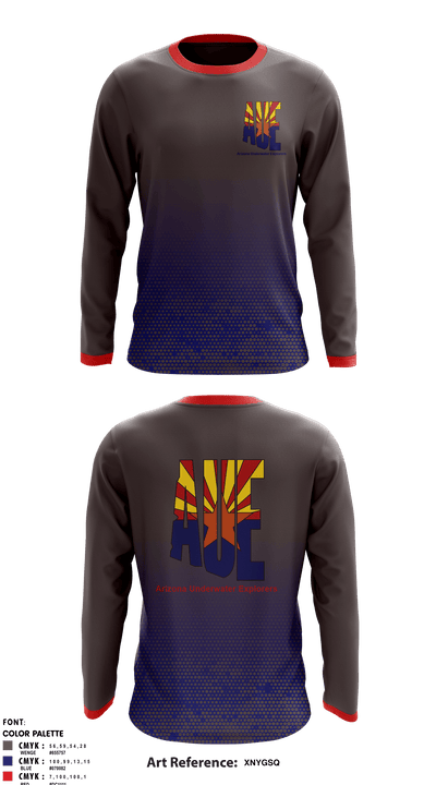 Arizona Underwater Explorers 38101763 Long Sleeve Performance Shirt - 1