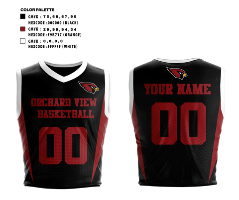 Basketball Uniform, Orchard View High School Basketball, Men's Basketball, Teamtime, Team time, sublimation, custom sports apparel, team uniforms, spirit wear, spiritwear, sports uniforms, custom shirts, team store, custom team store, fundraiser sports, apparel fundraiser
