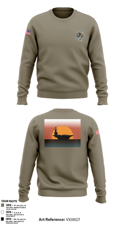 USS Retirement 63512088 Crew Neck Sweatshirt - 1