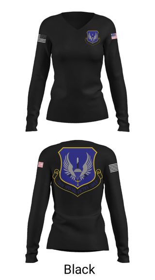 Women's Long Sleeve Vneck Shirt, , Air Force, Teamtime, Team time, sublimation, custom sports apparel, team uniforms, spirit wear, spiritwear, sports uniforms, custom shirts, team store, custom team store, fundraiser sports, apparel fundraiser