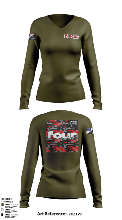 Det 4 Loko 48487722 Women's Long Sleeve V-neck Shirt - 2