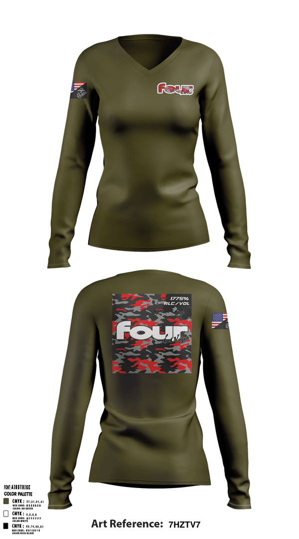 Women's Long Sleeve Vneck Shirt, , Marines, Teamtime, Team time, sublimation, custom sports apparel, team uniforms, spirit wear, spiritwear, sports uniforms, custom shirts, team store, custom team store, fundraiser sports, apparel fundraiser