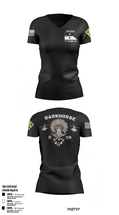 4-4 AB DARKHORSE 89728226 Women's Short Sleeve V-neck Shirt - 8