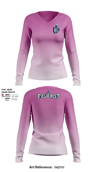 Fieldcrest High School 93620779 Women's Long Sleeve V-neck Shirt - 2