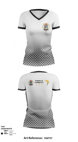 Women's Short Sleeve Vneck Shirt, Triple Threat, Spirit Store, Teamtime, Team time, sublimation, custom sports apparel, team uniforms, spirit wear, spiritwear, sports uniforms, custom shirts, team store, custom team store, fundraiser sports, apparel fundraiser