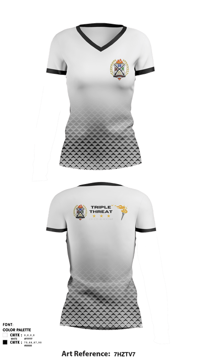 Triple Threat 63013438 Women's Short Sleeve V-neck Shirt - 2