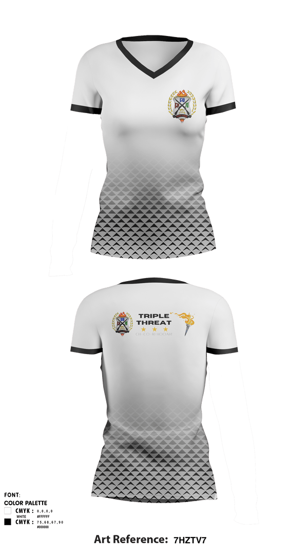 Women's Short Sleeve Vneck Shirt, Triple Threat, Spirit Store, Teamtime, Team time, sublimation, custom sports apparel, team uniforms, spirit wear, spiritwear, sports uniforms, custom shirts, team store, custom team store, fundraiser sports, apparel fundraiser
