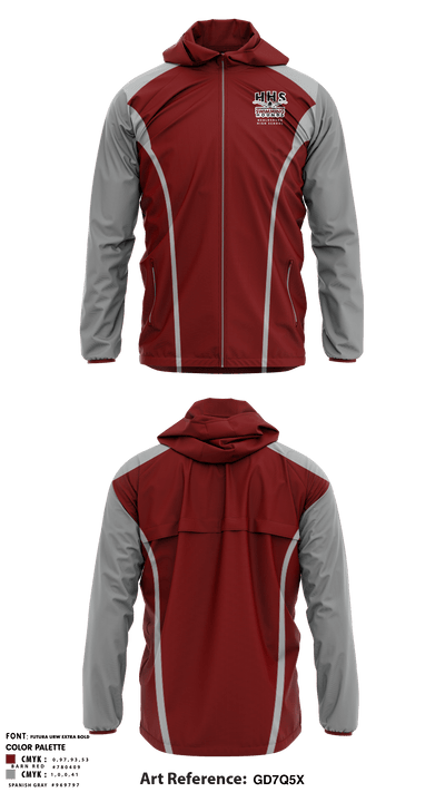 Healdsburg Senior High School Swimming 51370410 Windbreaker - 3