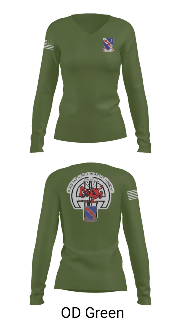 Women's Long Sleeve Vneck Shirt, , Army, Teamtime, Team time, sublimation, custom sports apparel, team uniforms, spirit wear, spiritwear, sports uniforms, custom shirts, team store, custom team store, fundraiser sports, apparel fundraiser