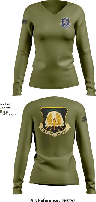 Women's Long Sleeve Vneck Shirt, , Air Force, Teamtime, Team time, sublimation, custom sports apparel, team uniforms, spirit wear, spiritwear, sports uniforms, custom shirts, team store, custom team store, fundraiser sports, apparel fundraiser