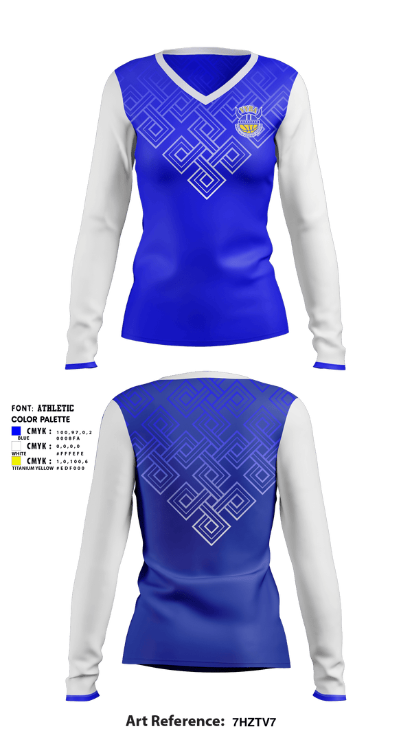 Women's Long Sleeve Vneck Shirt, Vikings Youth Basketball Association, Men's Basketball, Teamtime, Team time, sublimation, custom sports apparel, team uniforms, spirit wear, spiritwear, sports uniforms, custom shirts, team store, custom team store, fundraiser sports, apparel fundraiser