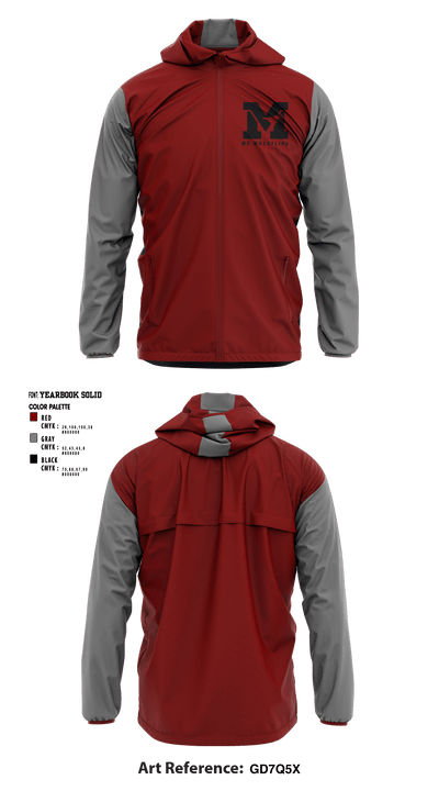 Mount Vernon High School Wrestling 5596500 Windbreaker - 1